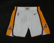 Wholesale Cheap Men's Los Angeles Lakers White 2017-2018 Nike Swingman Stitched NBA Shorts