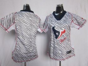 Wholesale Cheap Nike Texans Blank Zebra Women\'s Stitched NFL Elite Jersey