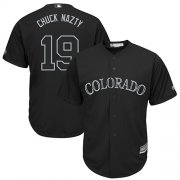 Wholesale Cheap Rockies #19 Charlie Blackmon Black "Chuck Nazty" Players Weekend Cool Base Stitched MLB Jersey