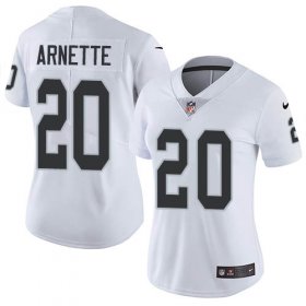 Wholesale Cheap Nike Raiders #20 Damon Arnette White Women\'s Stitched NFL Vapor Untouchable Limited Jersey