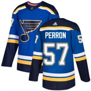 Wholesale Cheap Adidas Blues #57 David Perron Blue Home Authentic Stitched NHL Jersey