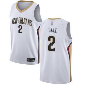 Wholesale Cheap Pelicans #2 Lonzo Ball White Basketball Swingman Association Edition Jersey