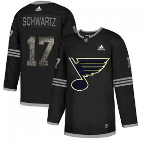 Wholesale Cheap Adidas Blues #17 Jaden Schwartz Black Authentic Classic Stitched NHL Jersey