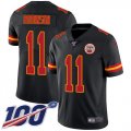 Wholesale Cheap Nike Chiefs #11 Demarcus Robinson Black Men's Stitched NFL Limited Rush 100th Season Jersey
