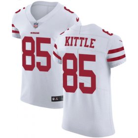 Wholesale Cheap Nike 49ers #85 George Kittle White Men\'s Stitched NFL Vapor Untouchable Elite Jersey