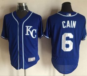 Wholesale Cheap Royals #6 Lorenzo Cain Royal Blue Flexbase Authentic Collection Stitched MLB Jersey