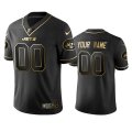 Wholesale Cheap Jets Custom Men's Stitched NFL Vapor Untouchable Limited Black Golden Jersey