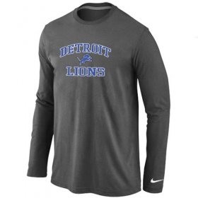 Wholesale Cheap Nike Detroit Lions Heart & Soul Long Sleeve T-Shirt Dark Grey