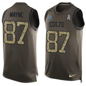 Wholesale Cheap Nike Colts #87 Reggie Wayne Green Men\'s Stitched NFL Limited Salute To Service Tank Top Jersey