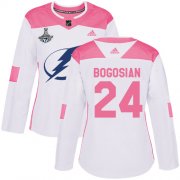 Cheap Adidas Lightning #24 Zach Bogosian White/Pink Authentic Fashion Women's 2020 Stanley Cup Champions Stitched NHL Jersey