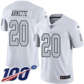 Wholesale Cheap Nike Raiders #20 Damon Arnette White Men\'s Stitched NFL Limited Rush 100th Season Jersey