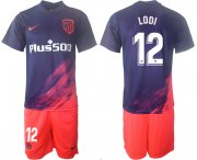 Wholesale Cheap Men 2021-2022 Club Atletico Madrid away purple 12 Soccer Jersey