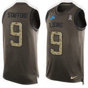Wholesale Cheap Nike Lions #9 Matthew Stafford Green Men's Stitched NFL Limited Salute To Service Tank Top Jersey