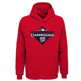 Wholesale Cheap Washington Nationals Majestic Youth 2019 World Series Champions Logo Pullover Hoodie Red