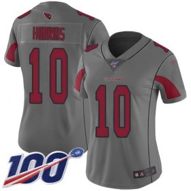 Wholesale Cheap Nike Cardinals #10 DeAndre Hopkins Silver Women\'s Stitched NFL Limited Inverted Legend 100th Season Jersey