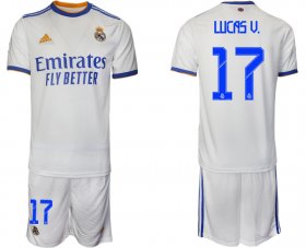 Wholesale Cheap Men 2021-2022 Club Real Madrid home white 17 Soccer Jerseys