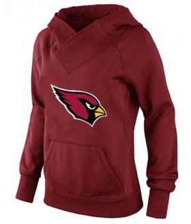 Wholesale Cheap Women\'s Arizona Cardinals Logo Pullover Hoodie Red