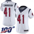 Wholesale Cheap Nike Texans #41 Zach Cunningham White Women's Stitched NFL 100th Season Vapor Limited Jersey
