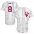 Wholesale Cheap Yankees #9 Roger Maris White Strip Flexbase Authentic Collection Mother's Day Stitched MLB Jersey