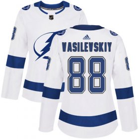 Cheap Adidas Lightning #88 Andrei Vasilevskiy White Road Authentic Women\'s Stitched NHL Jersey