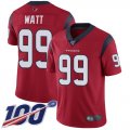 Wholesale Cheap Nike Texans #99 J.J. Watt Red Alternate Men's Stitched NFL 100th Season Vapor Limited Jersey