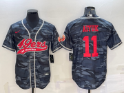 Wholesale Cheap Men's San Francisco 49ers #11 Brandon Aiyuk Grey Camo With Patch Cool Base Stitched Baseball Jersey