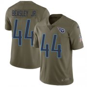 Wholesale Cheap Nike Titans #44 Vic Beasley Jr Olive Men's Stitched NFL Limited 2017 Salute To Service Jersey
