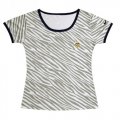 Wholesale Cheap Women's Nike Minnesota Vikings Chest Embroidered Logo Zebra Stripes T-Shirt