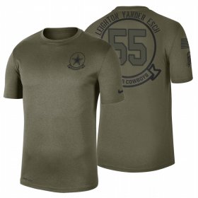 Wholesale Cheap Dallas Cowboys #55 Leighton Vander Esch Olive 2019 Salute To Service Sideline NFL T-Shirt