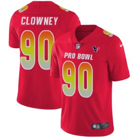 Wholesale Cheap Nike Texans #90 Jadeveon Clowney Red Youth Stitched NFL Limited AFC 2019 Pro Bowl Jersey