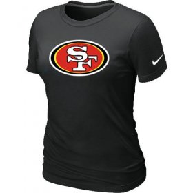 Wholesale Cheap Women\'s Nike San Francisco 49ers Logo NFL T-Shirt Black