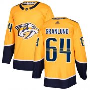Wholesale Cheap Adidas Predators #64 Mikael Granlund Yellow Home Authentic Stitched NHL Jersey
