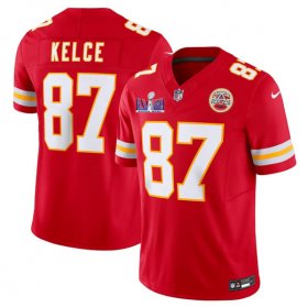 Cheap Men\'s Kansas City Chiefs #87 Travis Kelce Red F.U.S.E. Super Bowl LVIII Patch Vapor Untouchable Limited Football Stitched Jersey