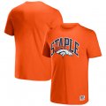 Wholesale Cheap Men's Denver Broncos x Staple Orange Logo Lockup T-Shirt