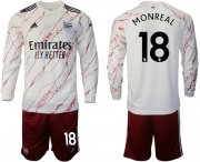 Wholesale Cheap Men 2020-2021 club Arsenal away long sleeve 18 white Soccer Jerseys