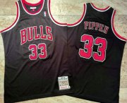 Wholesale Cheap Men's Chicago Bulls #33 Scottie Pippen 1997-98 Black Hardwood Classics Soul AU Throwback Jersey