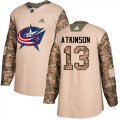 Wholesale Cheap Adidas Blue Jackets #13 Cam Atkinson Camo Authentic 2017 Veterans Day Stitched Youth NHL Jersey