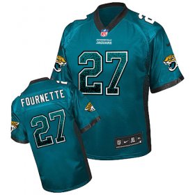 Wholesale Cheap Nike Jaguars #27 Leonard Fournette Teal Green Alternate Men\'s Stitched NFL Elite Drift Fashion Jersey