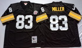 Wholesale Cheap Mitchell And Ness Steelers #83 Heath Miller Black Throwback Stitched NFL Jersey