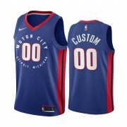 Wholesale Cheap Men's Nike Pistons Personalized Blue NBA Swingman 2020-21 City Edition Jersey