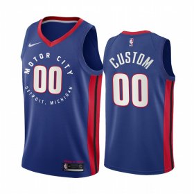 Wholesale Cheap Men\'s Nike Pistons Personalized Blue NBA Swingman 2020-21 City Edition Jersey