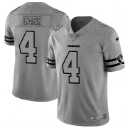 Wholesale Cheap Las Vegas Raiders #4 Derek Carr Men's Nike Gray Gridiron II Vapor Untouchable Limited NFL Jersey