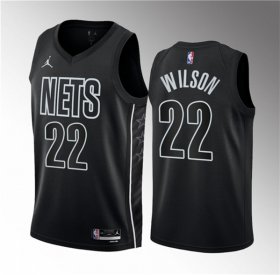 Wholesale Cheap Men\'s Brooklyn Nets #22 Jalen Wilson Black 2023 Draft Statement Edition Stitched Basketball Jersey