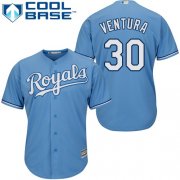 Wholesale Cheap Royals #30 Yordano Ventura Light Blue Cool Base Stitched Youth MLB Jersey
