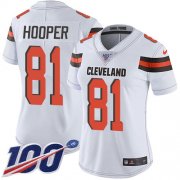 Wholesale Cheap Nike Browns #81 Austin Hooper White Women's Stitched NFL 100th Season Vapor Untouchable Limited Jersey