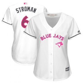 Wholesale Cheap Blue Jays #6 Marcus Stroman White Mother\'s Day Cool Base Women\'s Stitched MLB Jersey