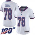 Wholesale Cheap Nike Giants #78 Andrew Thomas White Women's Stitched NFL Limited Rush 100th Season Jersey