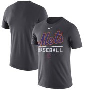 Wholesale Cheap New York Mets Nike Practice Performance T-Shirt Anthracite