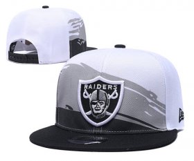 Wholesale Cheap Raiders Team Logo White Black Adjustable Hat GS