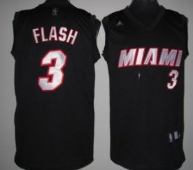 Wholesale Cheap Miami Heat #3 Flash Black Fashion Jersey